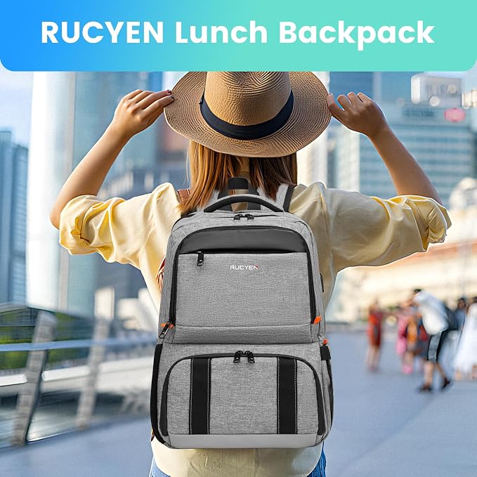 RUCYEN Lunch Backpack, Insulated Cooler Backpack Lunch Box - Image 5