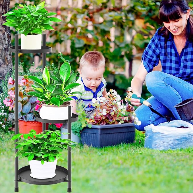 3 Tier Plant Stand Indoor Tall, Flower Pot Stands Outdoor Holders Plant Shelf - Image 5