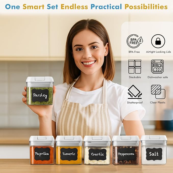 Shazo 6 PC Airtight Food Storage Containers + 6 Spoons Included - Image 4