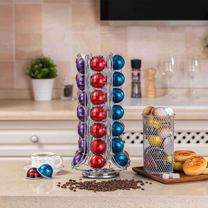 ZCDCP Nespresso Pod Holder, Vertuo Pod Holder Carousel Stand Storage - Image 5