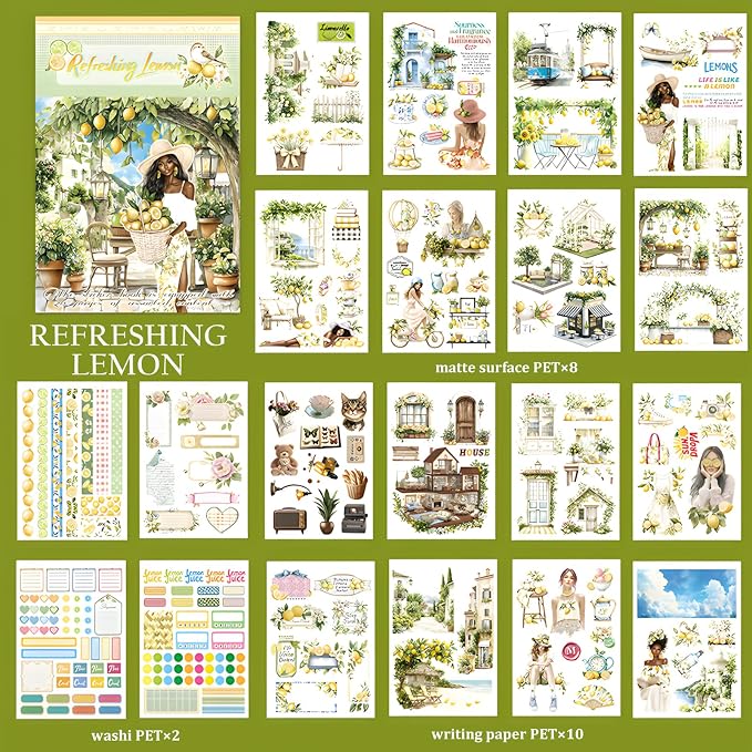 Snycler Refreshing Lemon Theme Sticker Scrapbooking Supplies - Image 6