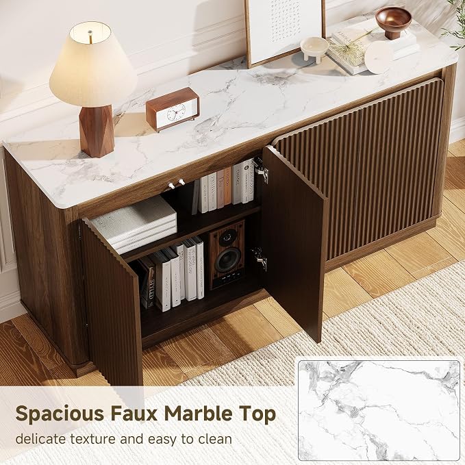 ONBRILL 61" Fluted Buffet Cabinet - Image 6
