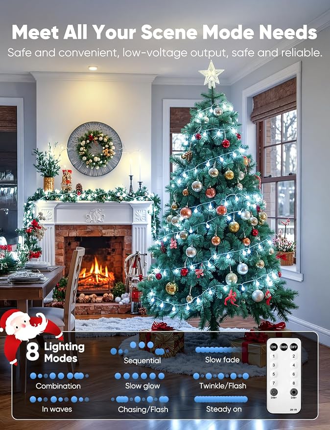 Minetom 33 Feet 100 Led Globe Ball String Lights, Fairy String Lights Plug in - Image 2