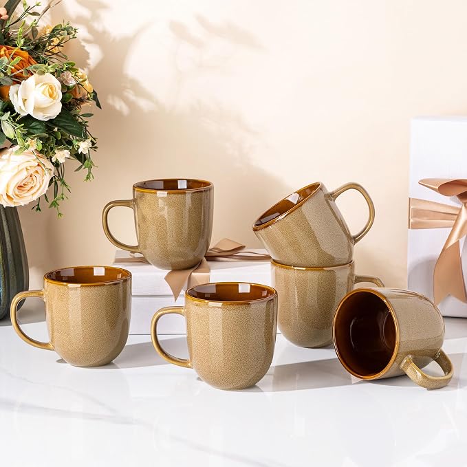 LERATIO Ceramic Coffee Mugs Set of 6, 12oz Handmade Coffee Mugs Set - Image 7