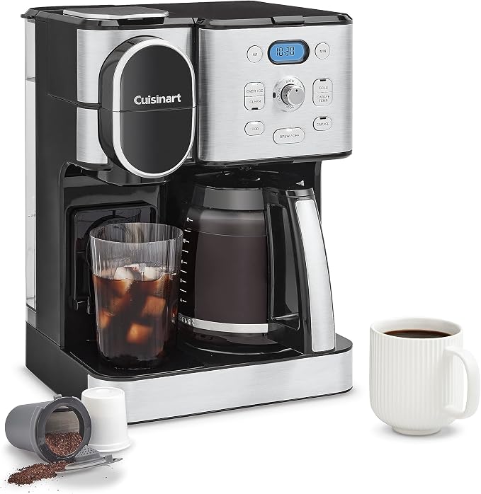 Cuisinart 12-Cup Coffee Maker, Single-Serve Brewer Glass Carafe, Automatic Hot by Cuisinart