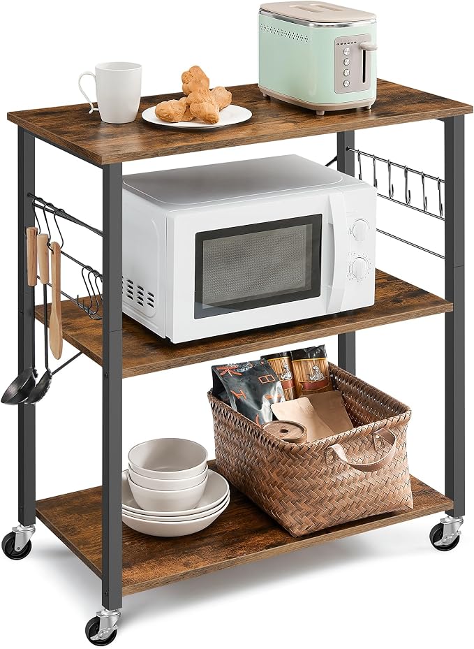 VASAGLE Kitchen Shelf on Wheels, 31.5 Inches Serving Cart by Unknown