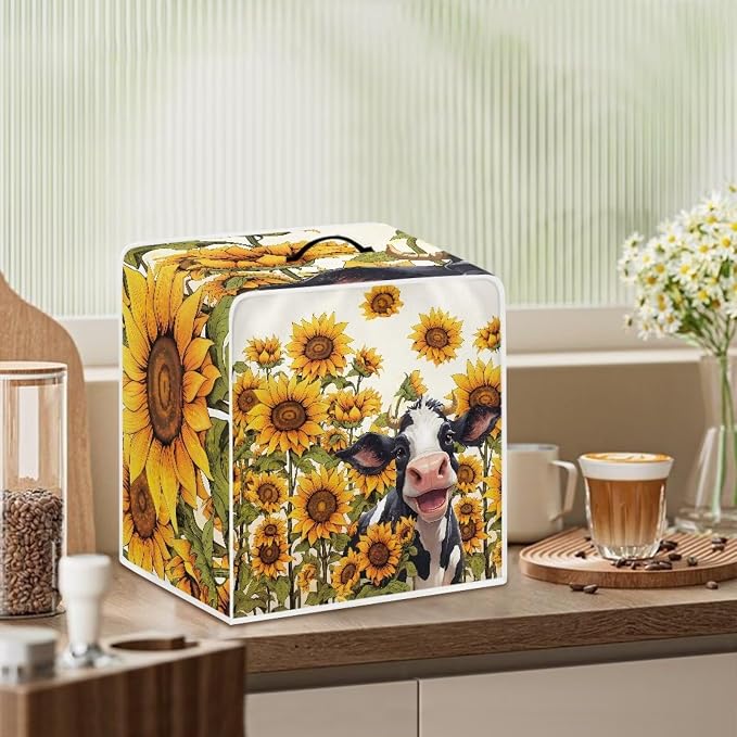 Coffee Maker Dust Cover Highland Cow Sunflower Print Universal Coffee Machine - Image 3