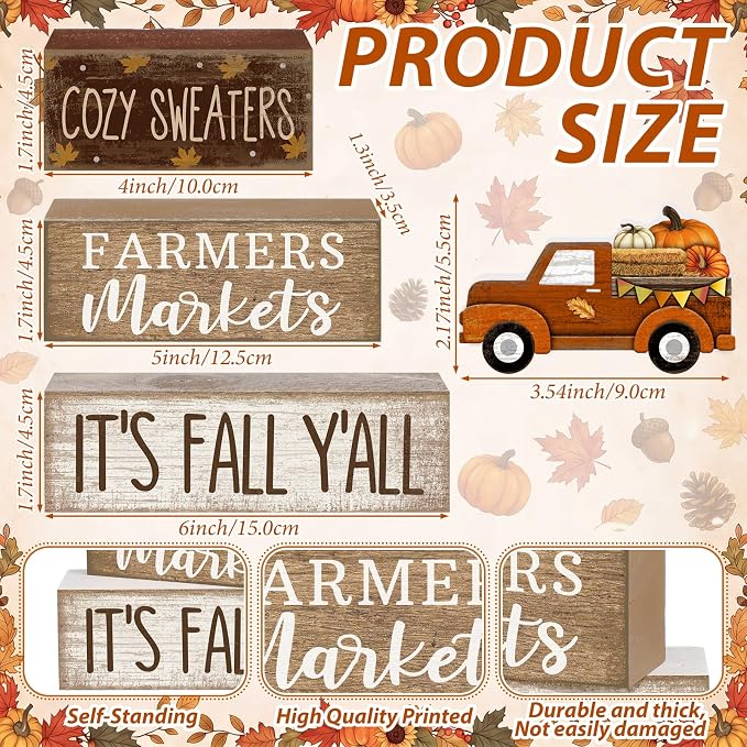 Lineshading 4 Pcs Fall Table Decoration - Image 2