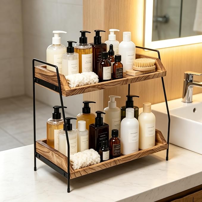 QUALLON Coffee Bar Accessories and Organizer, Coffee Station Organizer 2 Tier - Image 2
