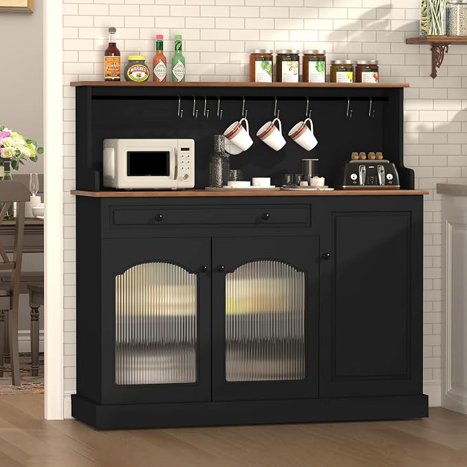 ARTPOWER Farmhosue Coffee Bar Cabinet - Image 4