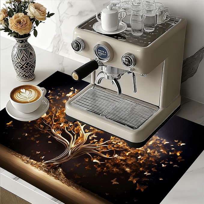 Golden Tree of Life Butterfly Stove Top Cover 28.3 x 20.5 Inches, Heat - Image 2
