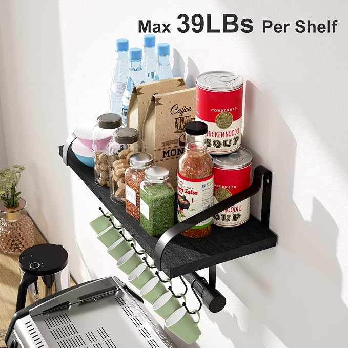Love-KANKEI Floating Shelves for Coffee Bar, Bathroom Shelves - Image 4