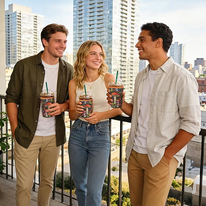 KJQJLY 3 Pack Reusable Iced Coffee Sleeves - Image 7