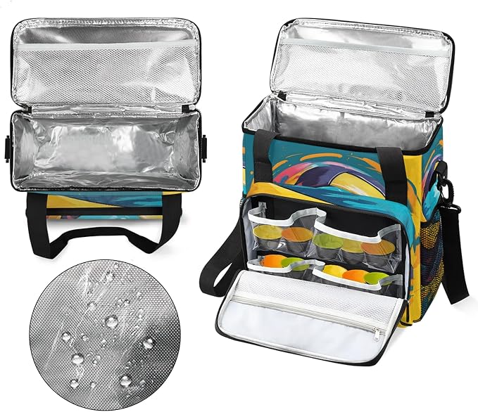 Volleyball Coffee Maker Carring Bag, Large Insulated Storage Organizer Case - Image 3
