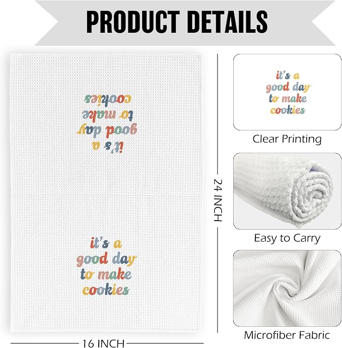 Funny Cookies Kitchen Dish Towels 16x24 Inch, Baking Gifts - Image 7