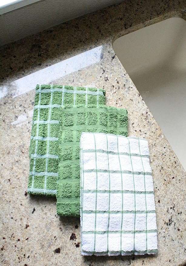 Ritz Premium 100% Cotton Terry Check Kitchen Dish Towels - Image 3