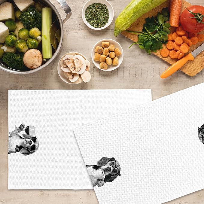 Funny Beagle Kitchen Towels Set of 2, Dog Kitchen Accessories, Coffee Station - Image 5
