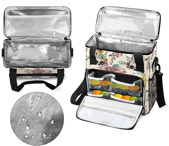 Ethnic Skull Coffee Maker Carring Bag, Large Insulated Storage Organizer Case - Image 3