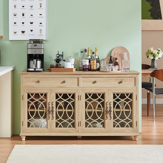 Joaxswe Large Sideboard Buffet Cabinet Set of 2 - Image 2