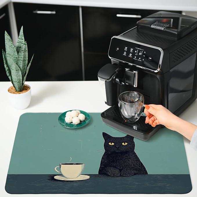 Black Cat Dish Drying Mat，Cat Lovers Mom Grandma Gifts - Image 4