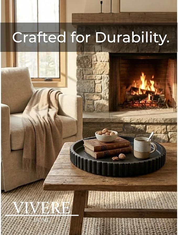 13-Inch Round Coffee Table Tray - Image 3