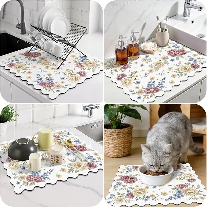 Dish Drying Mat for Kitchen Counter, Coffee Mat for Coffee Bar, Heat Resistant - Image 8