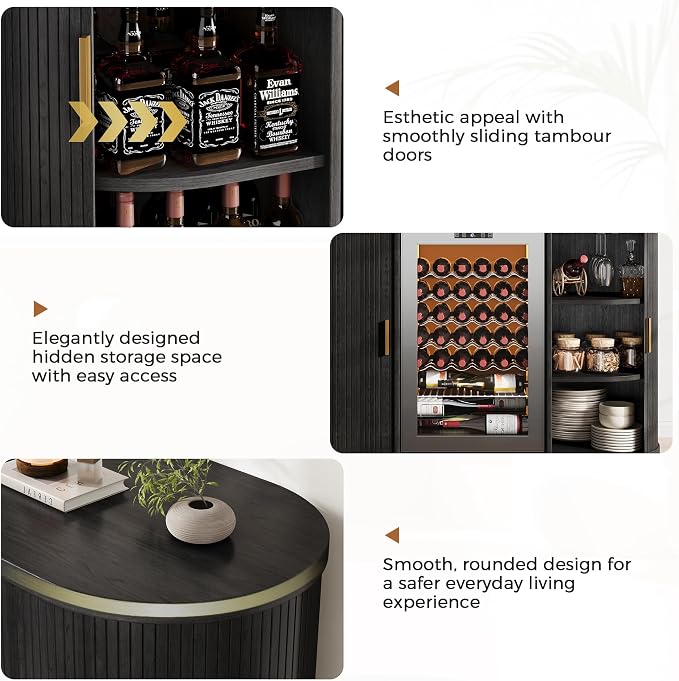 Jocoevol 53" Fluted Coffee Bar Cabinet - Image 9