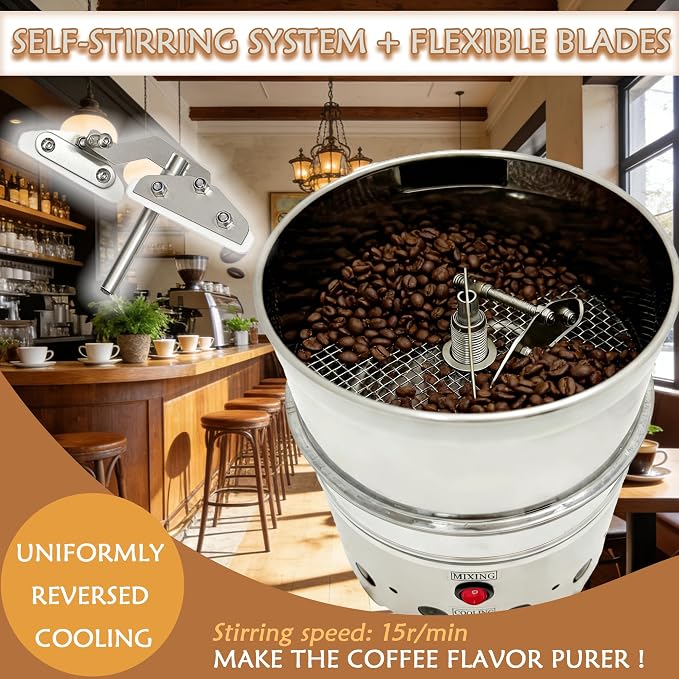 Self-Stirring Coffee Bean Cooler, 110v Electric Rapid Cooling Machine 1.76LB - Image 5