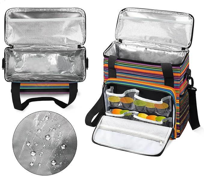 Ethnic Striped Coffee Maker Carring Bag, Large Insulated Storage Organizer Case - Image 3