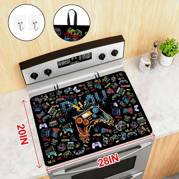 Game Stove Top Cover for Electric Stove 28"x20", Gamer Ceramic Stove top Cover - Image 2