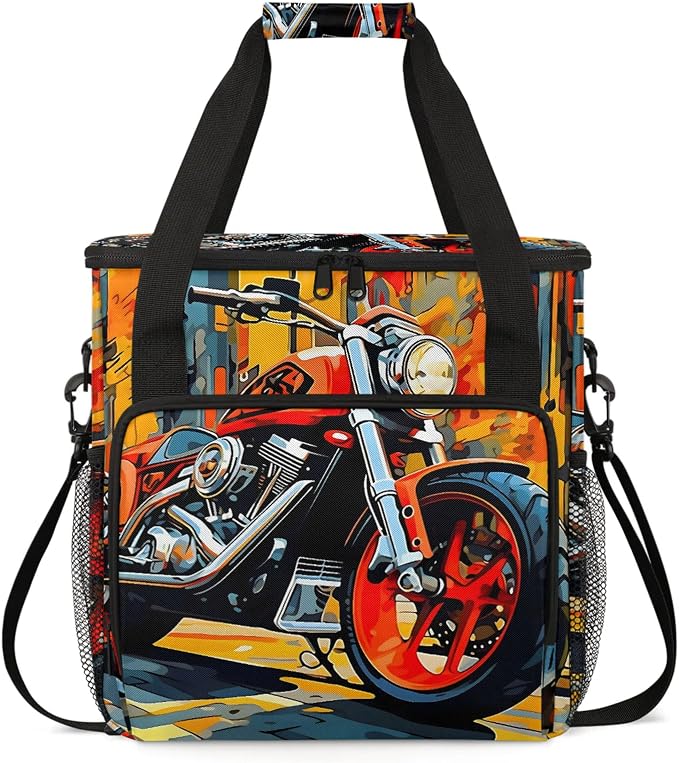 Cool Motorcycle Coffee Maker Carring Bag, Large Insulated Storage Organizer by Home