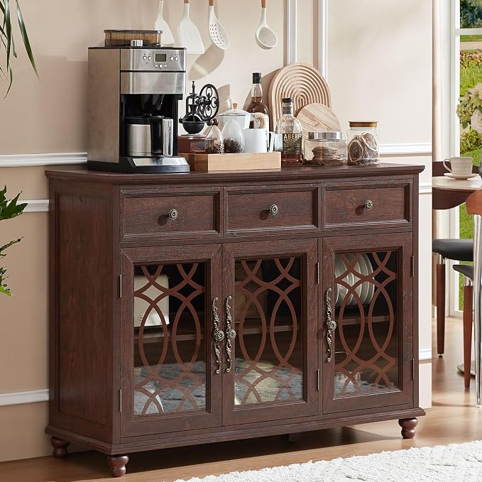 Joaxswe Farmhouse Sideboard Buffet Cabinet by Joaxswe