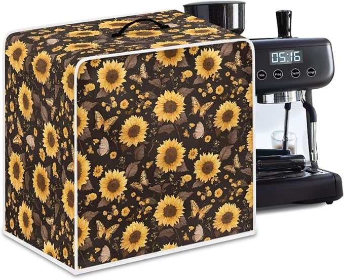 Sunflower Butterfly Coffee Maker Cover Dust Protection Coffee Machine Cover by Unknown