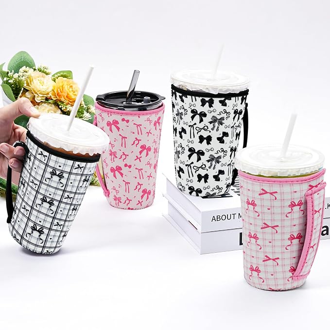 4 Pack Iced Coffee Sleeve, reusable Neoprene Cup Sleeves Suitable - Image 6