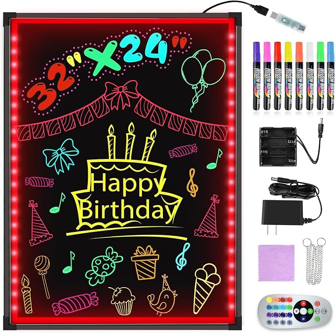 Hosim 32"x24" LED Message Writing Board, Neon Sign by Hosim
