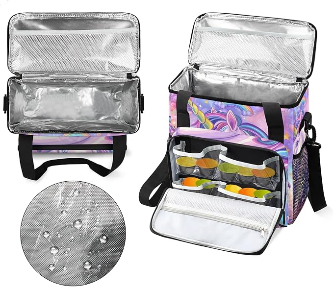 Unicorn Butterfly Coffee Maker Carring Bag, Large Insulated Storage Organizer - Image 3