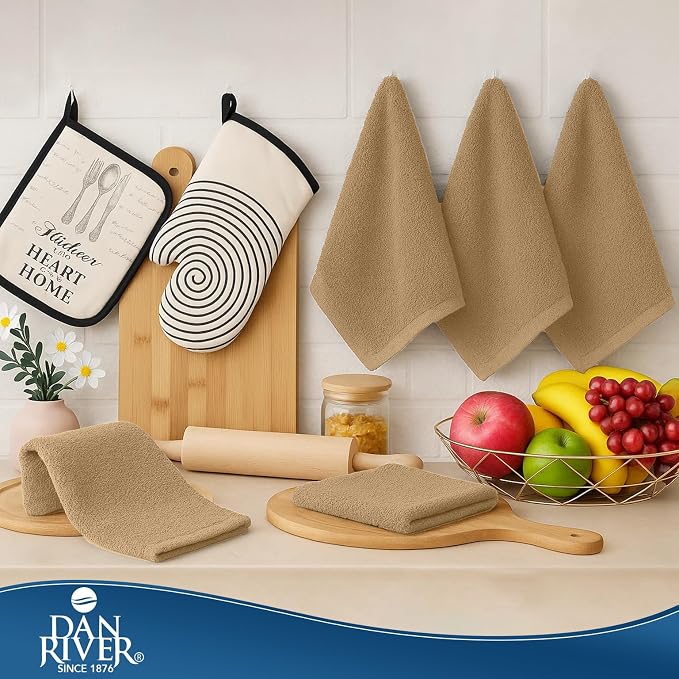 DAN RIVER Kitchen Bar Mops, 16 by 19 Inches, 100% Cotton Super Absorbent - Image 3