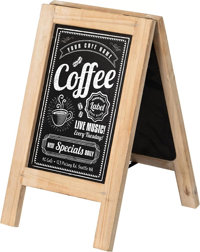 Vintiquewise 11-inch Wooden A-Frame Chalkboard Sign Double-Sided Menu Board by Vintiquewise
