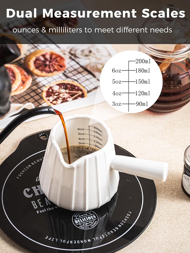 Espresso Cups Ceramic, 200ML Espresso Measuring Cup - Image 4