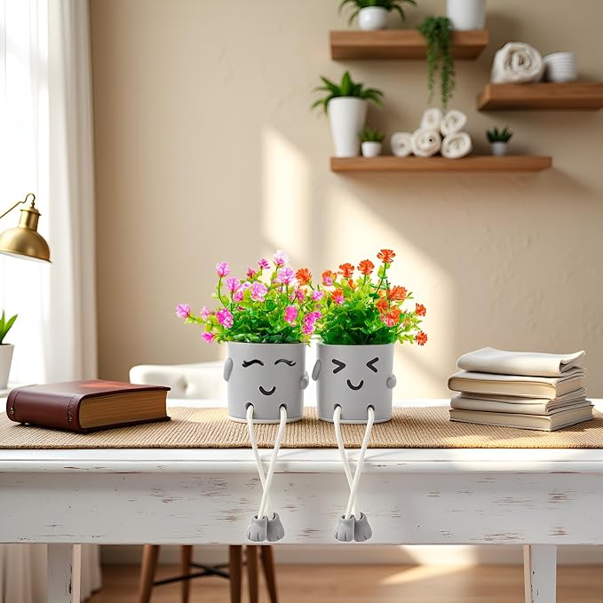 2 Packs Cute Fake Plants, Artificial Potted Plants - Image 5