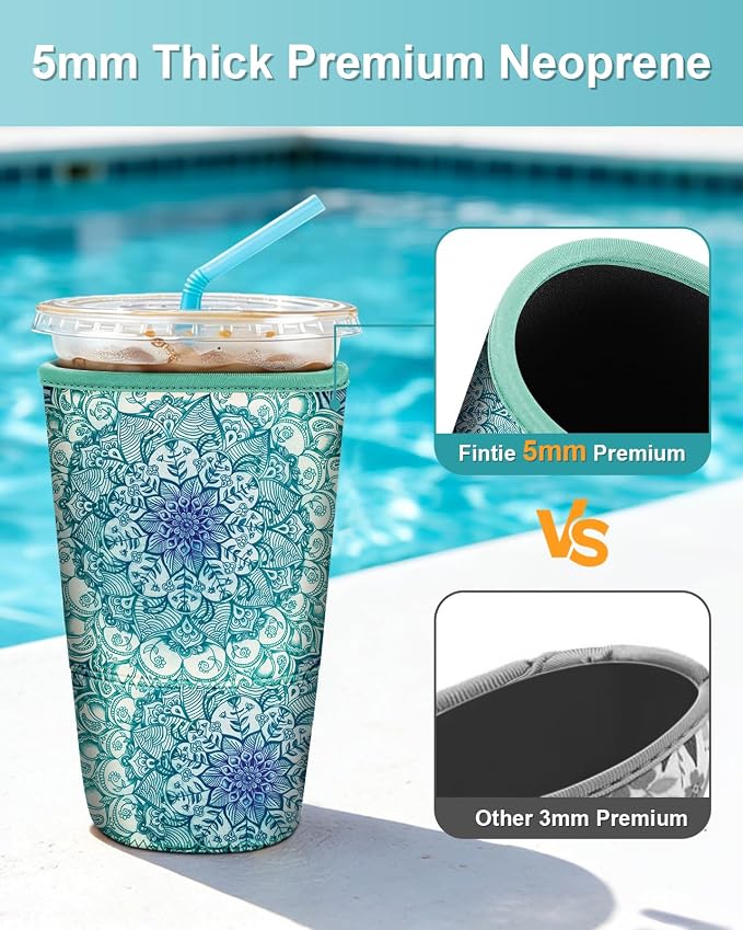 Fintie 3 Pack Reusable Iced Coffee Sleeve, Insulated Drink Cup Cover - Image 6