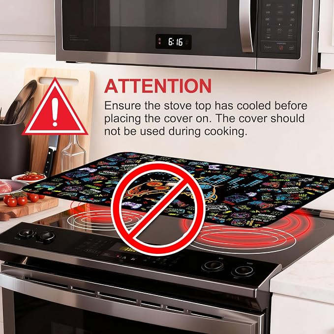 Game Stove Top Cover for Electric Stove 28"x20", Gamer Ceramic Stove top Cover - Image 3