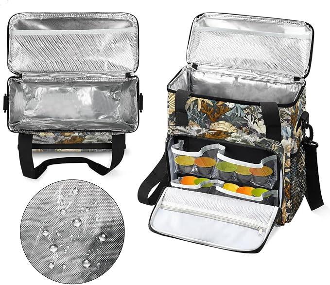 Summer Beach Seashell Coffee Maker Carring Bag, Large Insulated Storage - Image 3