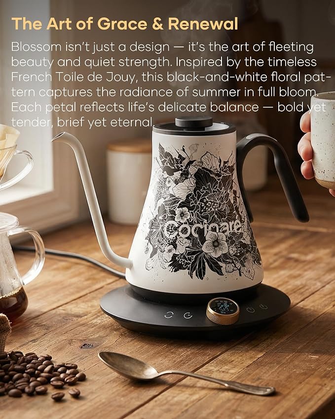 Cocinare Artisan Blossom Gooseneck Electric Kettle, ±1℉ Precise Temperature - Image 8