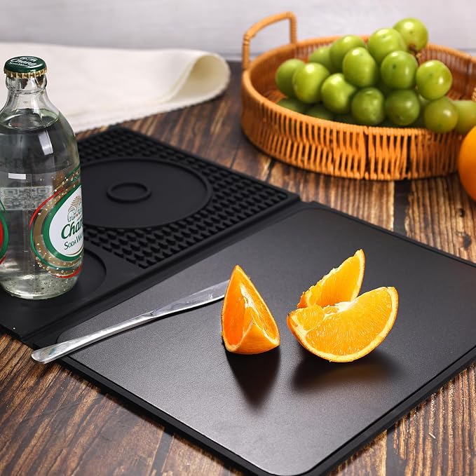 Bar Mat for Countertop Foldable, 12 x 18 Inch Silicone Rubber Coffee Home - Image 2
