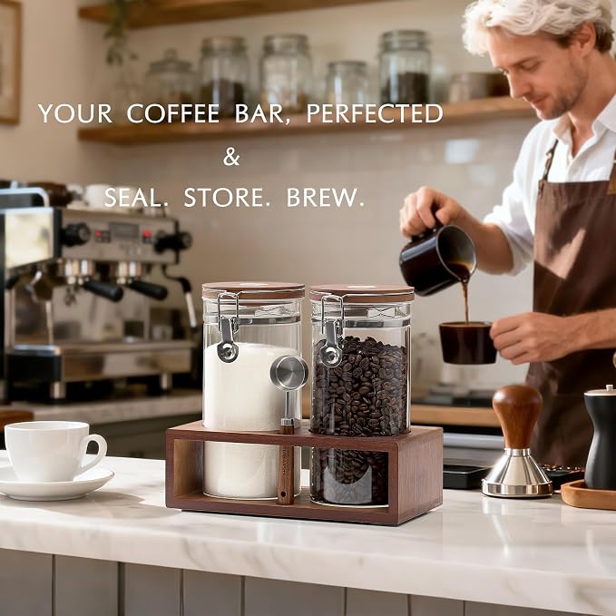 Danmu Airtight Borosilicate Coffee Canister, Coffee Bean Storage 45 fl - Image 5