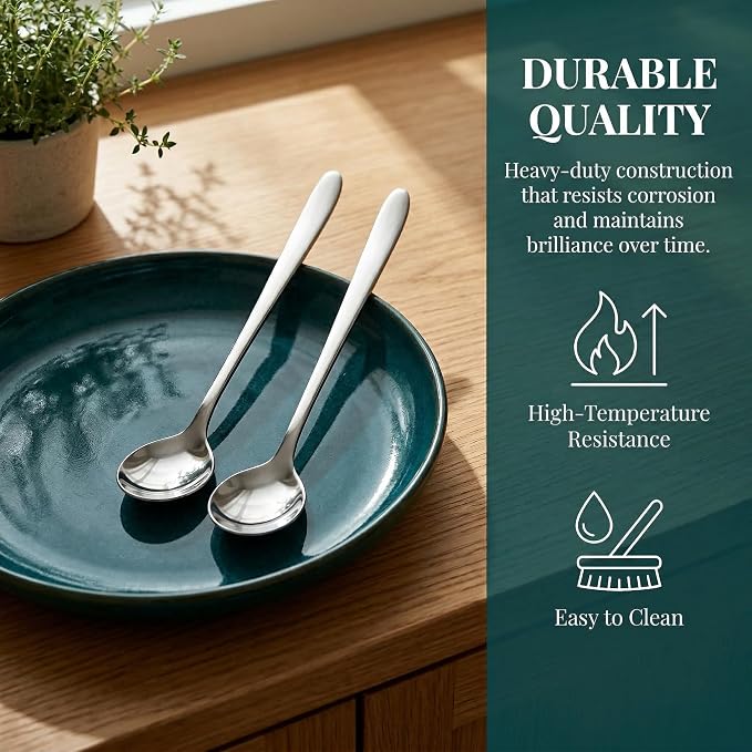 4PCS 7.1" Long Handle Coffee Spoons, Stainless Steel Espresso Stirrer Set | - Image 7