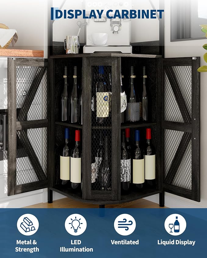 Garvee 72in Corner Wine Cabinet - Image 8