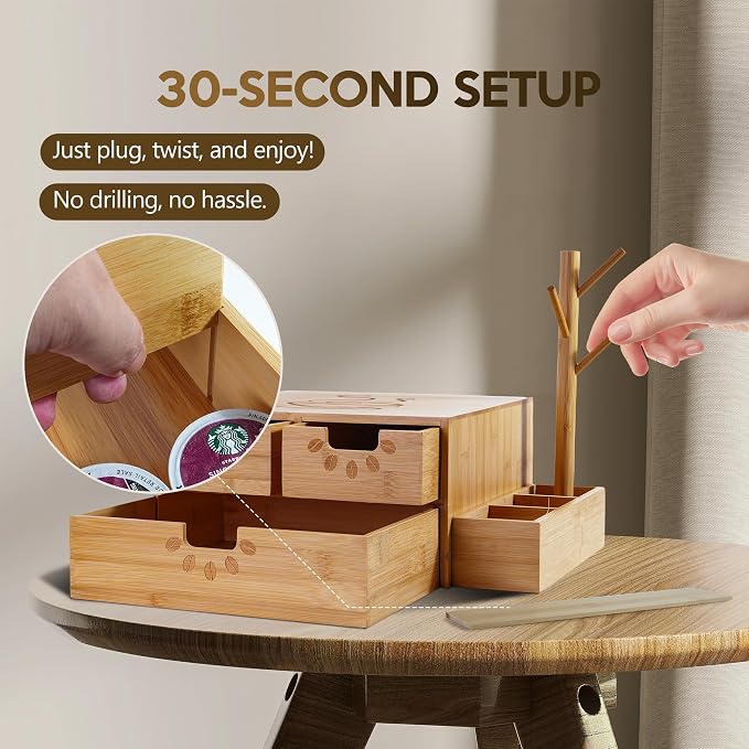 Coffee Pod Drawer, Wooden K Cup Holder - Image 7
