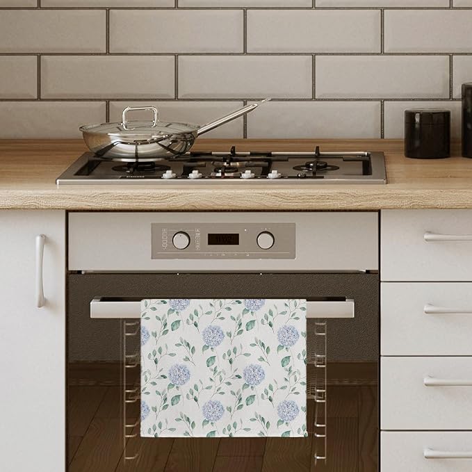 Hydrangea Kitchen Towels, Floral Kitchen Towels, Botanical Flower Dish Towels - Image 2